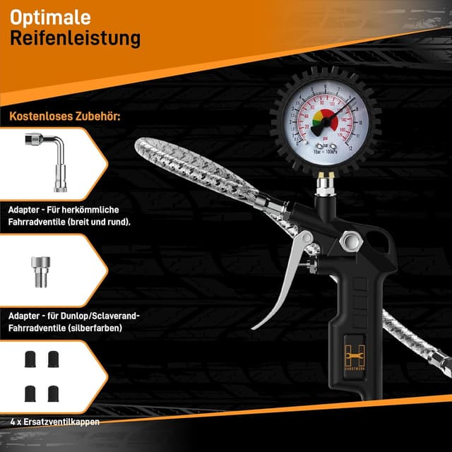 Thumbnail 4 de Hardtwerk Manometro Pressione Gomme 12 bar