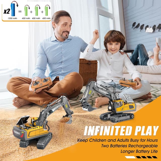 Thumbnail 5 de KIYTARBOO Ferngesteuerter RC Bagger 11CH 2,4 GHz