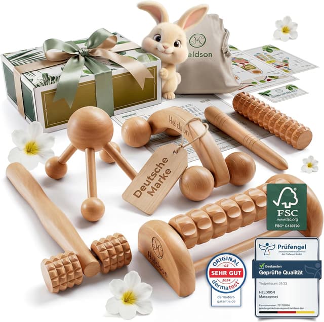 Imagen de HELDSON Premium Massage Set Holz 6 Teile en OfertitasTOP