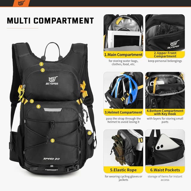 Detalle 2 de SKYSPER 20L Wanderrucksack Fahrradrucksack