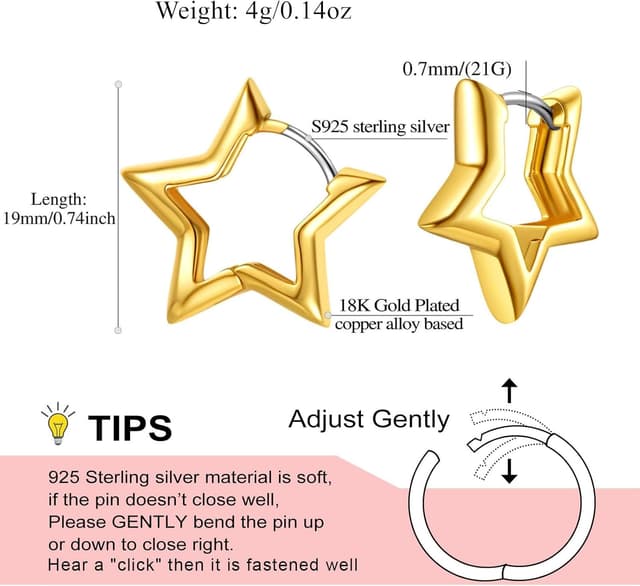 Detalle de FindChic hypoallergenic hoop earrings 19/30mm