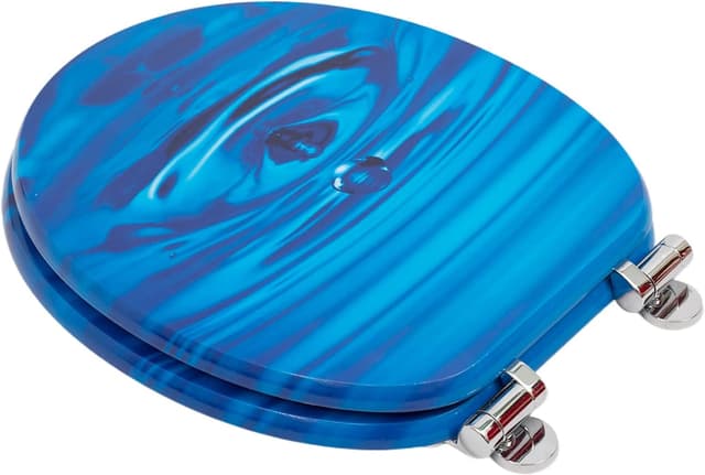 Detalle de SINOBATH WC Sitz mit Absenkautomatik und antibakterieller Nano-Versiegelung (Navy blau)