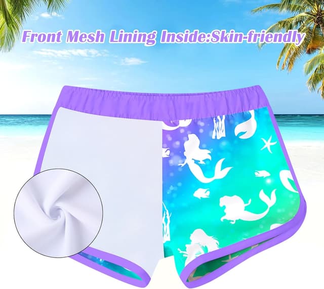 Detalle 2 de TUONROAD Girls 2-Piece Rash Guard Swimsuit (Long Sleeve Tankini) for Ages 4–10