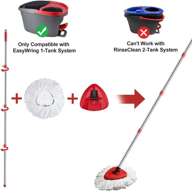 Detalle de ALIANSHENG Spin Mop Head Replacement Set