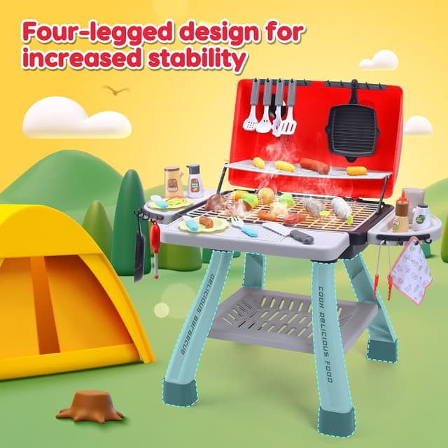 Detalle de CUTE STONE BBQ Grill Playset for Kids (Age 3+) with lights, sound and smoke effect