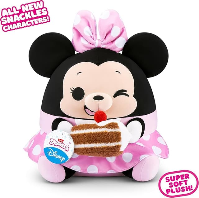 Detalle 1 de Snackles Peluche Minnie Disney ZURU 35 cm con accesorio de snacks