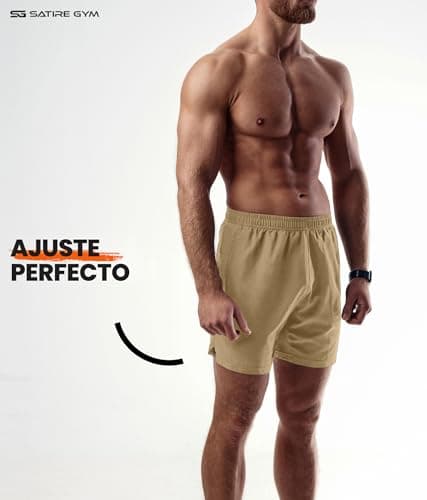Detalle de Satire Gym pantalones cortos de deporte para hombre con bolsillos