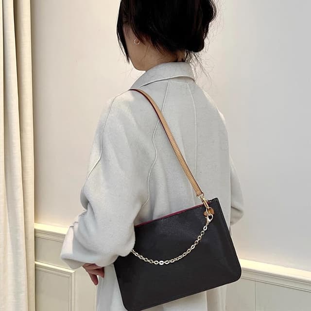 Detalle de Ersatz-Taschenriemen aus Vachetta-Leder von jiesinlov (Multi Pochette Zubehör) – 1,1 cm doppelte Schnalle, 60 cm Länge