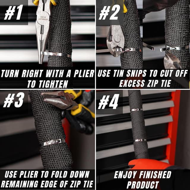 Thumbnail 3 de SHOWY SKY 304 Stainless Steel Metal Cable Ties 100