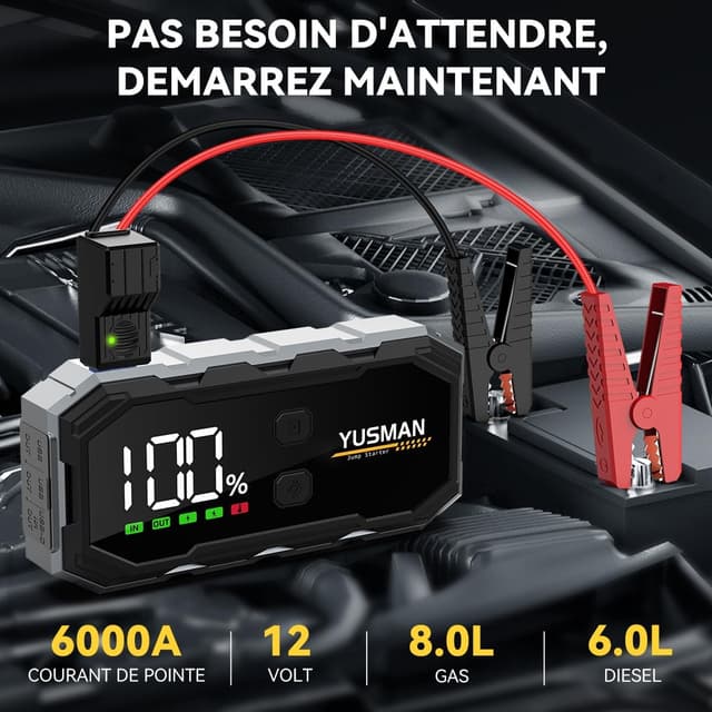 Detalle 2 de YUSMAN Booster 6000A pour démarrage 12V