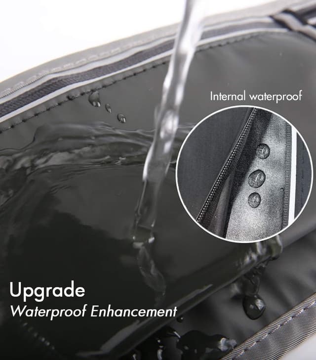 Detalle de GORWRICH Running Belt with Waterproof Adjustable Elastic Strap (Full Black)