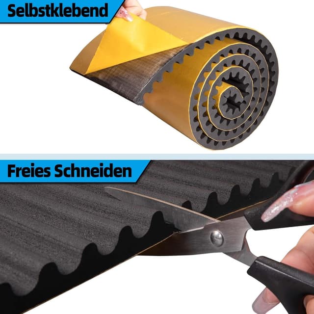 Detalle de Spurtar Garagen-Wandschutz & Kantenschutz selbstklebend (Wandschutzfolie) für Tür- und Wandkanten, Schwarz – 2 m x 20 cm x 1,5 cm