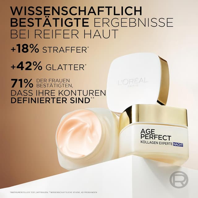 Detalle 2 de L’Oréal Paris Age Perfect Kollagen Experte Gesichtspflegeset: Anti-Aging Tages- & Nachtcreme mit Kollagen-Peptid (2 x 50 ml)