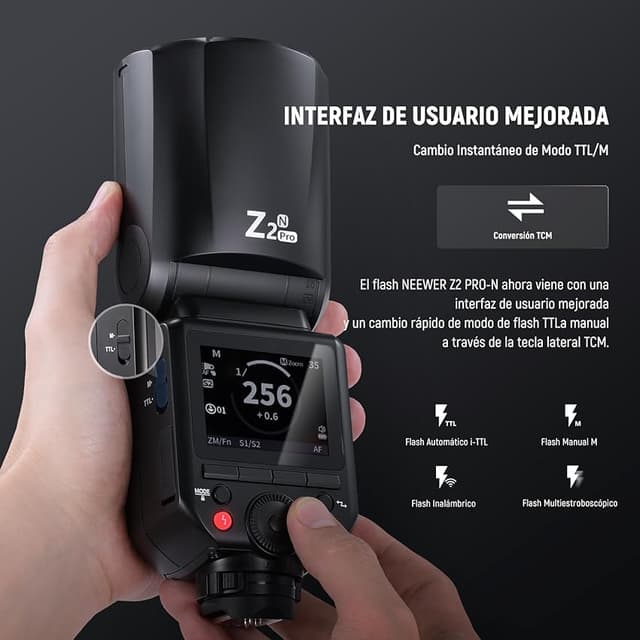 Detalle 2 de NEEWER Z2PRO-N 76Ws Speedlite TTL para Nikon
