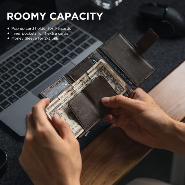 Detalle 1 de VULKIT Tarjetero RFID de piel Delgada