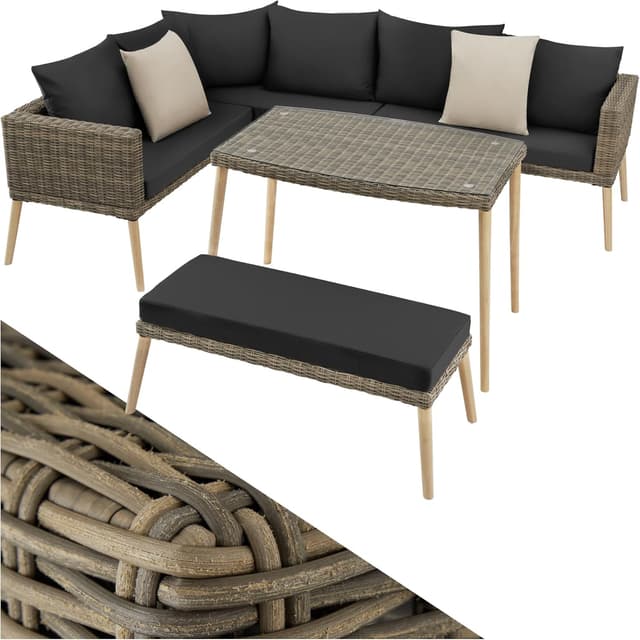 Imagen de TecTake Conjunto jardín ratán 8 cm cojines en OfertitasTOP