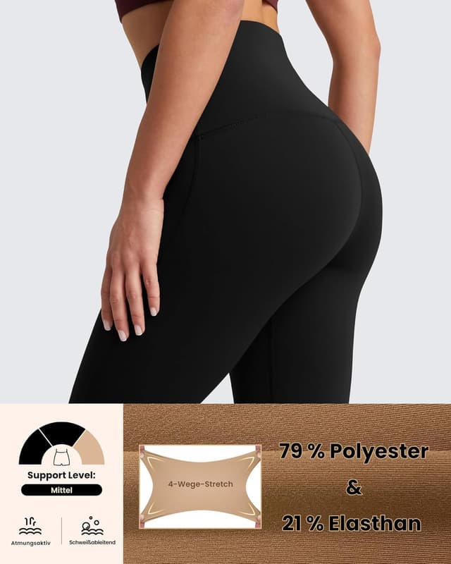 Detalle de QUEENIEKE Women’s High Waisted Yoga Pants 27" with Tummy Control