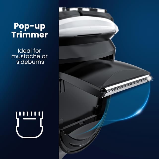 Detalle de SweetLF Rasierer Herren elektrisch mit IPX7, 4D-Drehköpfen & LED-Display (Nass-/Trocken) – Schwarz-Grau