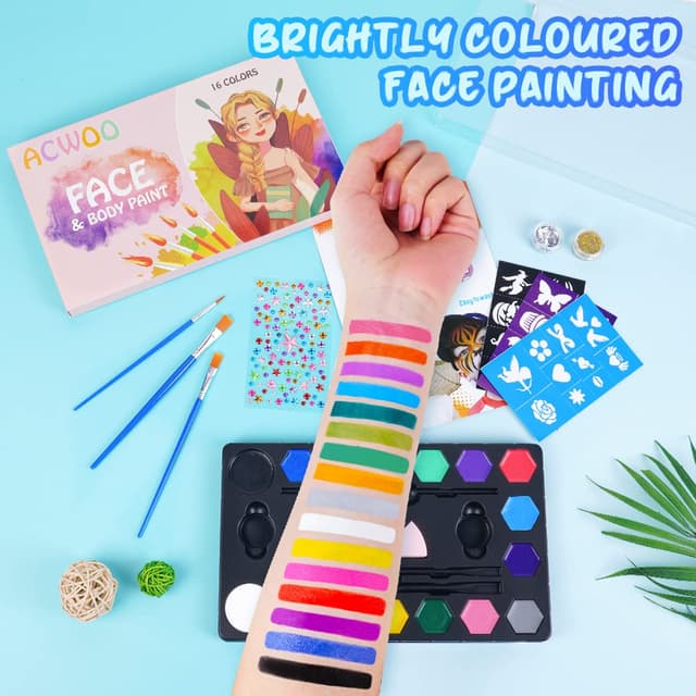 Detalle 1 de ACWOO 20 Farben Halloween Schminke 🎨
