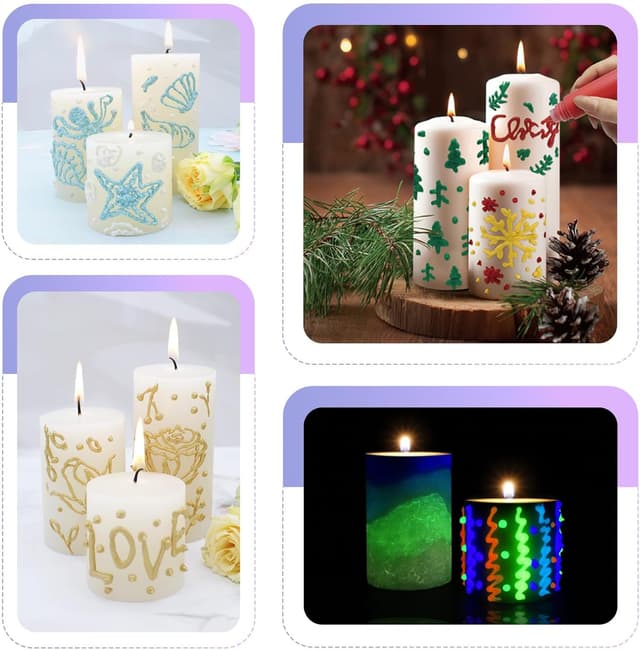 Detalle de iaHOME 12 Wachsstifte für Kerzen (30 ml) – Candle Pen & Kerzenstifte Set zum Selber Machen