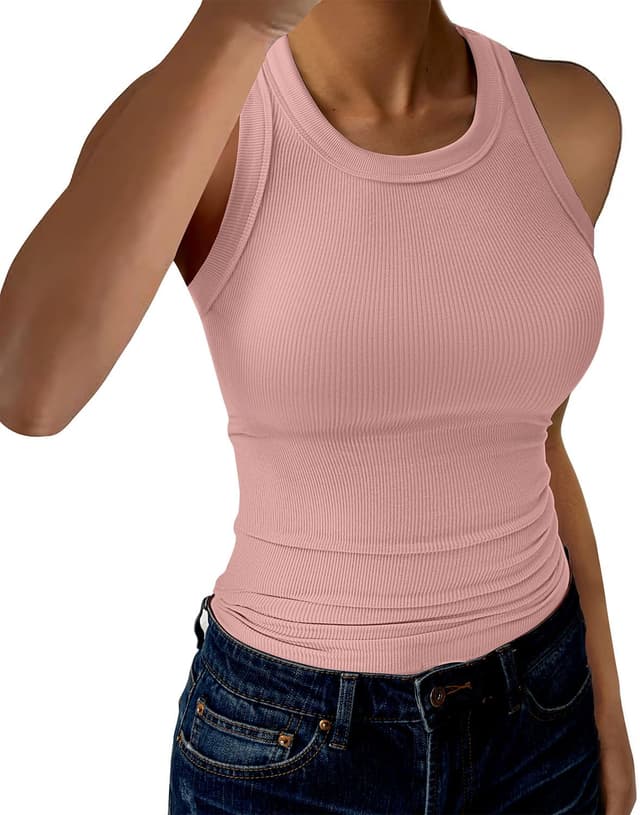 Detalle de GKBK Womens High Neck Ribbed Tank top