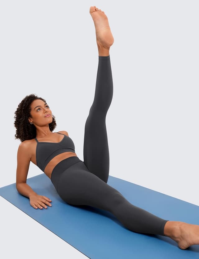 Detalle de CRZ YOGA Butterluxe Damen Sportleggings mit hohem Bund (64 cm, blickdicht) – 7/8 Länge