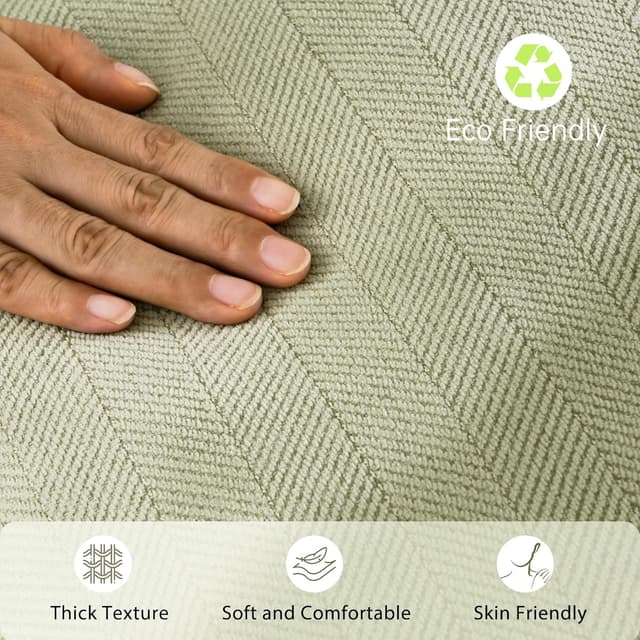 Detalle de ZWJD Salbei Grün Kissenbezug Set 55x55 (2-teilig) aus Chenille