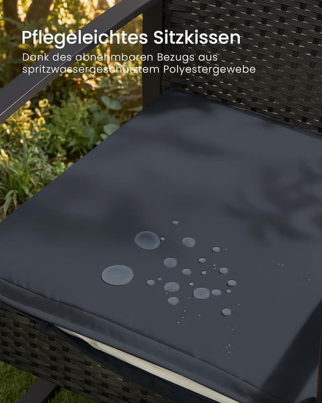 Detalle 2 de SONGMICS Balkonmöbel Lounge-Set mit 2 Stühlen