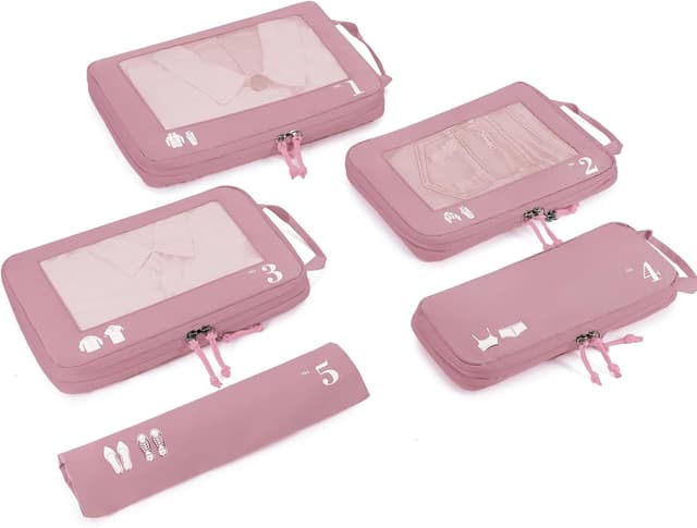 Detalle de ECOHUB Kompression Koffer Organizer Set Rosa