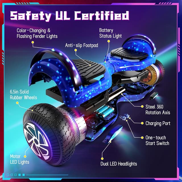 Detalle 2 de Hoverboard auto-équilibré 6,5 pouces Bluetooth