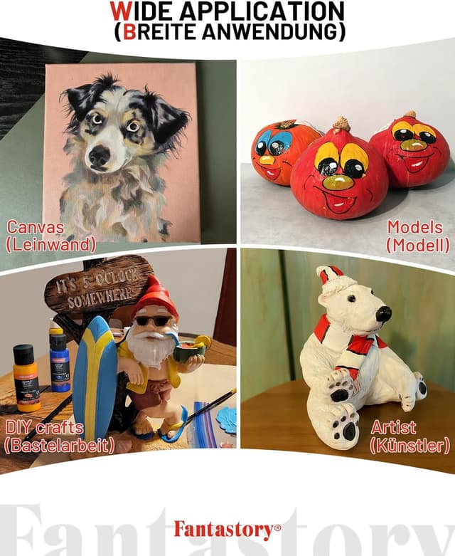 Detalle 1 de Acrylfarben Set 18 Farben 60 ml mit Pinseln