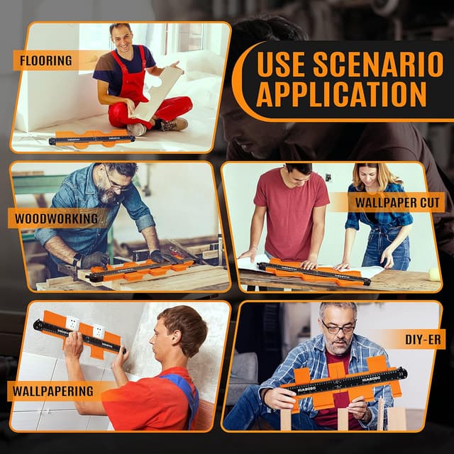 Thumbnail 6 de DODOWIN Connectable Contour Gauge 20-inch – laminate flooring profile measuring template for woodworking