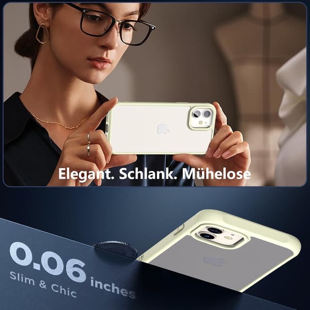 Detalle de Hensinple coque iPhone 12 / 12 Pro avec verre trempé antichoc 2 couches (blanc)