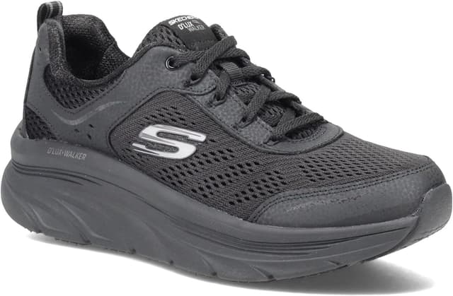 Detalle de Skechers Women’s D’LUX Walker Infinite Motion Trainers (Black) – Engineered Mesh & Memory Foam, UK 4