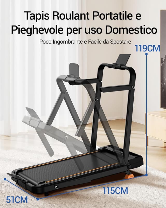 Thumbnail 5 de UMAY Tapis Roulant Elettrico Pieghevole 10 km/h, 3,0 CV