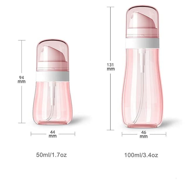 Detalle de Aurdox Kleiner Pumpflaschenspender (50 ml) für Make-up, Wasser & Gesichtssprüher – nachfüllbarer, transparenter Sprühbehälter