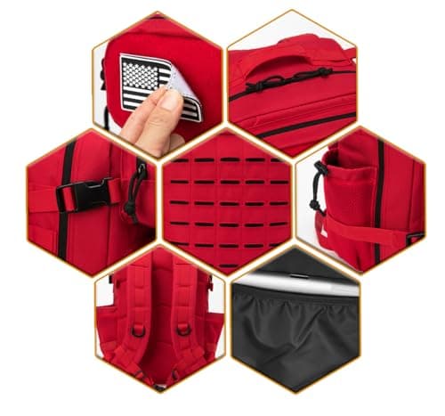 Detalle de QT&QY Mochila táctica militar de 25L con sistema MOLLE y corte láser