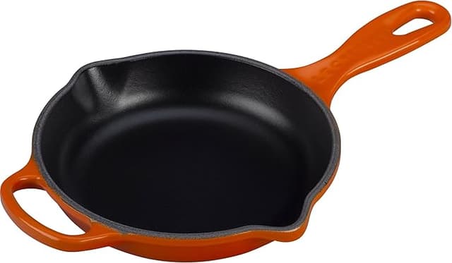 Detalle de Le Creuset Sartén Hierro Fundido Naranja Volcánico 16cm 🥘