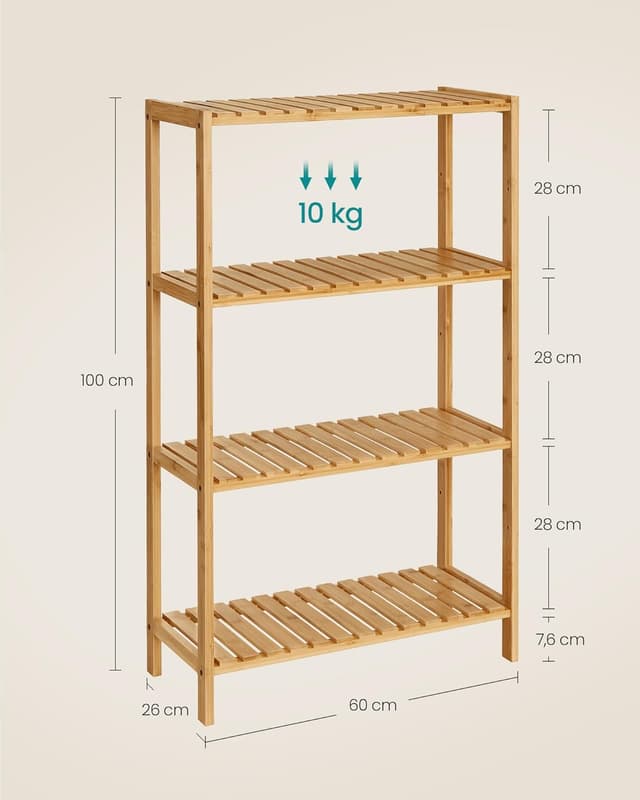 Detalle 2 de SONGMICS Zapatero de Bambú de 4 Niveles