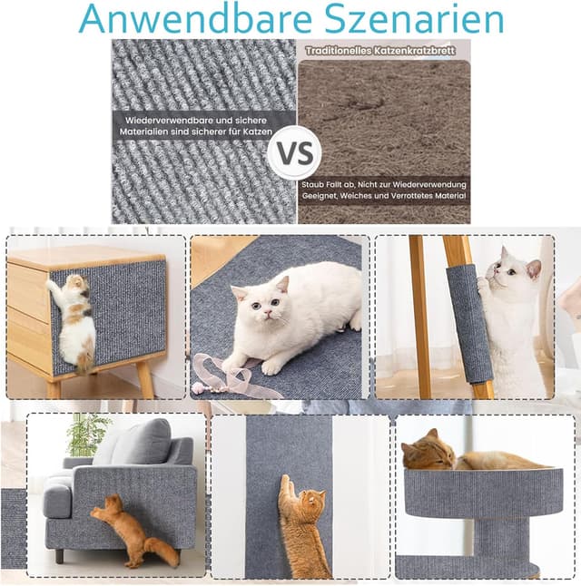 Thumbnail 6 de Katzen Kratzmatte Selbstklebend XXL 200Ă40 cm đŸ