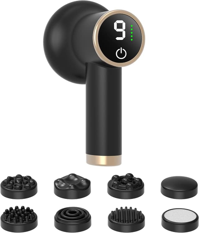 Detalle de TJXVX Massaggiatore Elettrico Anti-cellulite Senza Fili nero, 9 velocità e 8 testine