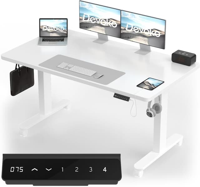 Detalle de Devoko Höhenverstellbarer Schreibtisch 140x70