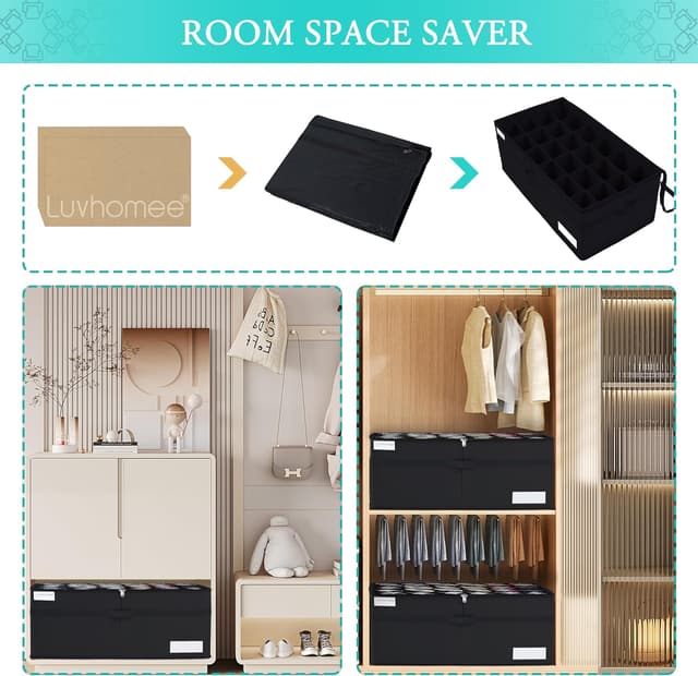 Thumbnail 6 de Organizer scarpe armadio 24 paia nero