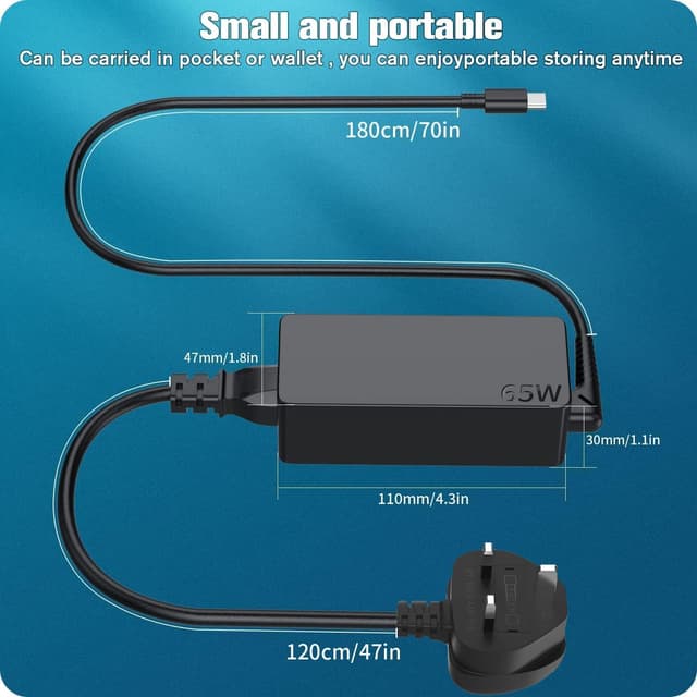 Thumbnail 6 de 65W USB-C Charger for Lenovo ThinkPad laptops (USB Type-C power adapter)