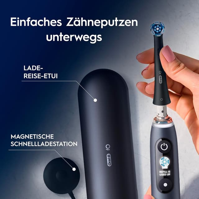 Detalle 2 de Oral‑B iO Series 9 elektrische Zahnbürste mit 3 Aufsteckbürsten
