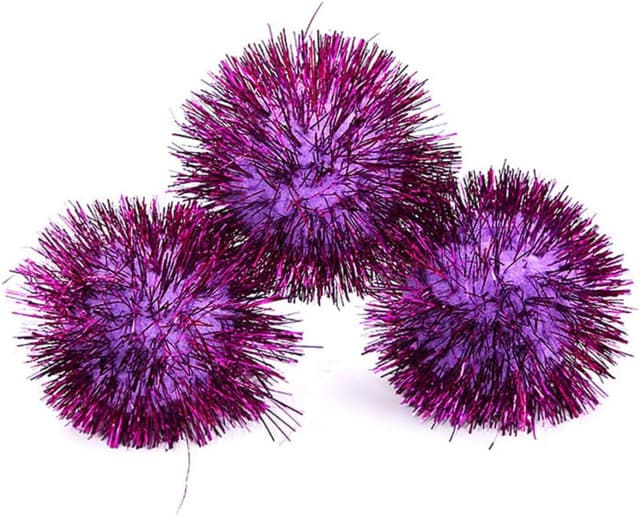 Detalle 2 de SUPVOX 30 bunte Mini-Glitzer-Lametta-Kugeln als Katzenspielzeug (Pompons/Pom-Poms)