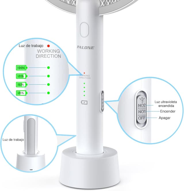 Detalle 2 de PALONE Mata Mosquitos Eléctrico USB 1200 mAh