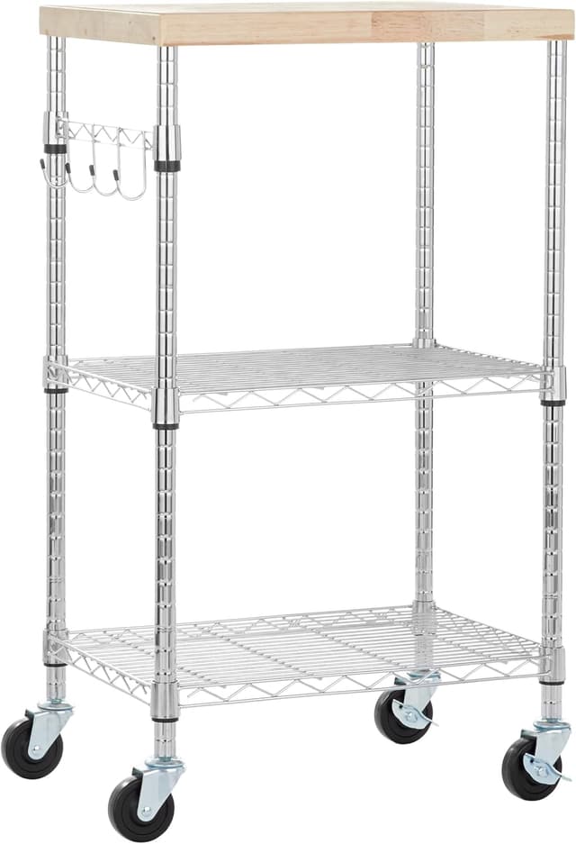 Detalle de Amazon Basics 3-Tier Storage Cart 175 lb