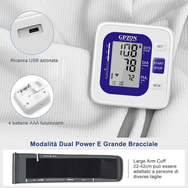 Thumbnail 3 de Gpzon B26 Misuratore di Pressione Braccio