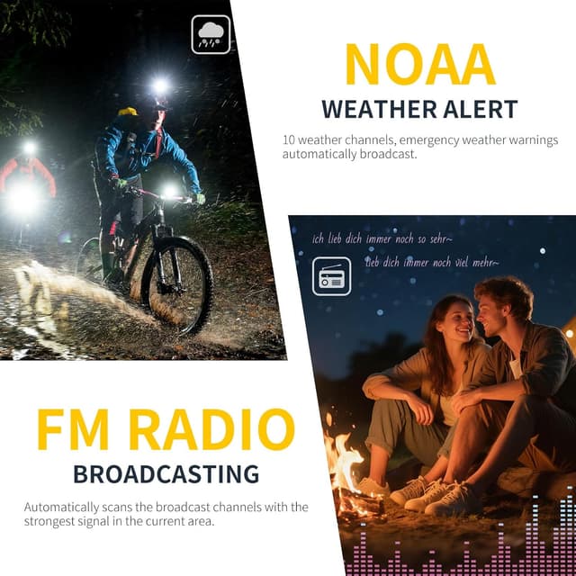 Detalle de Gaswei G2pro+ IP67 Floating Heavy-Duty Walkie Talkies (2-Pack, Yellow) for Adults with FRS, NOAA Weather, SOS